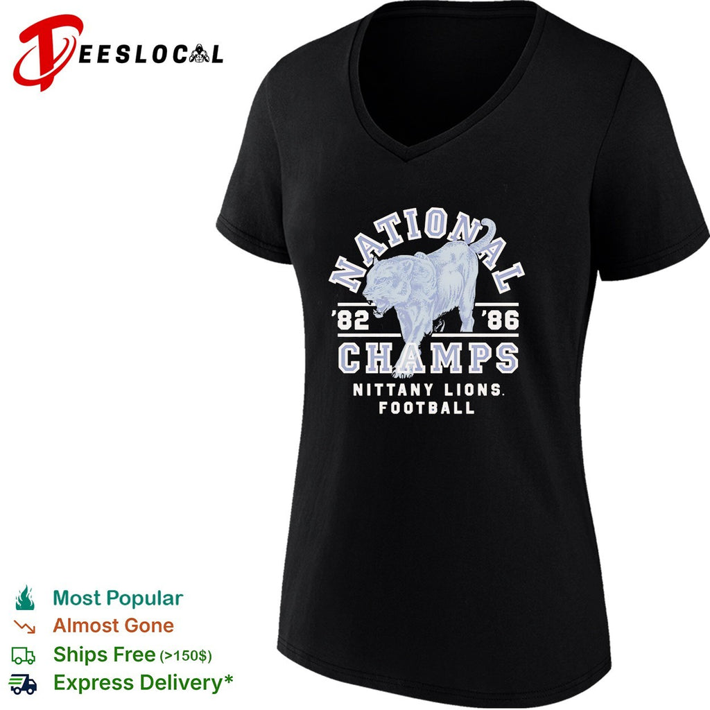 Penn State Nittany Lions national champs 1982 1986 mountain lion football shirt