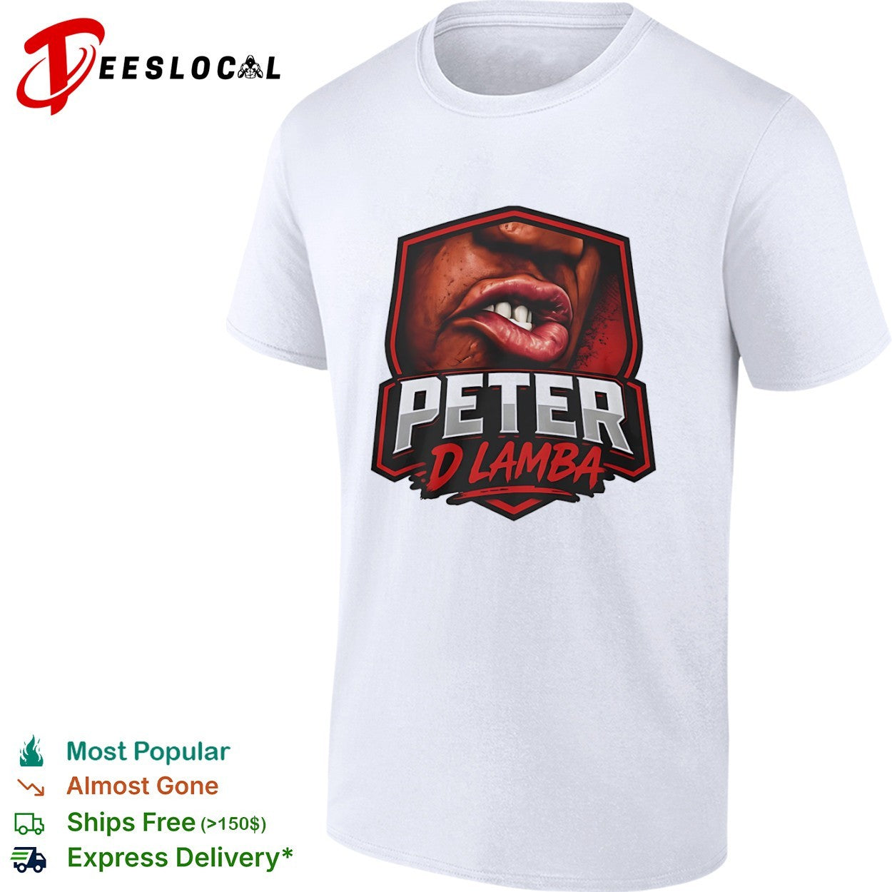 Peter D Lamba Mouth Design Graphic shirt