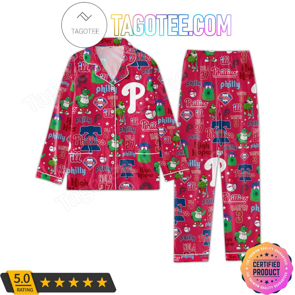 Philadelphia Phillies Baseball Pattern Pajama Sets Sleepwear