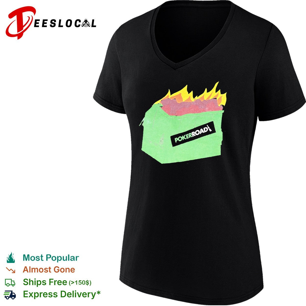 PokerRoad Dumpster Fire poker shirt