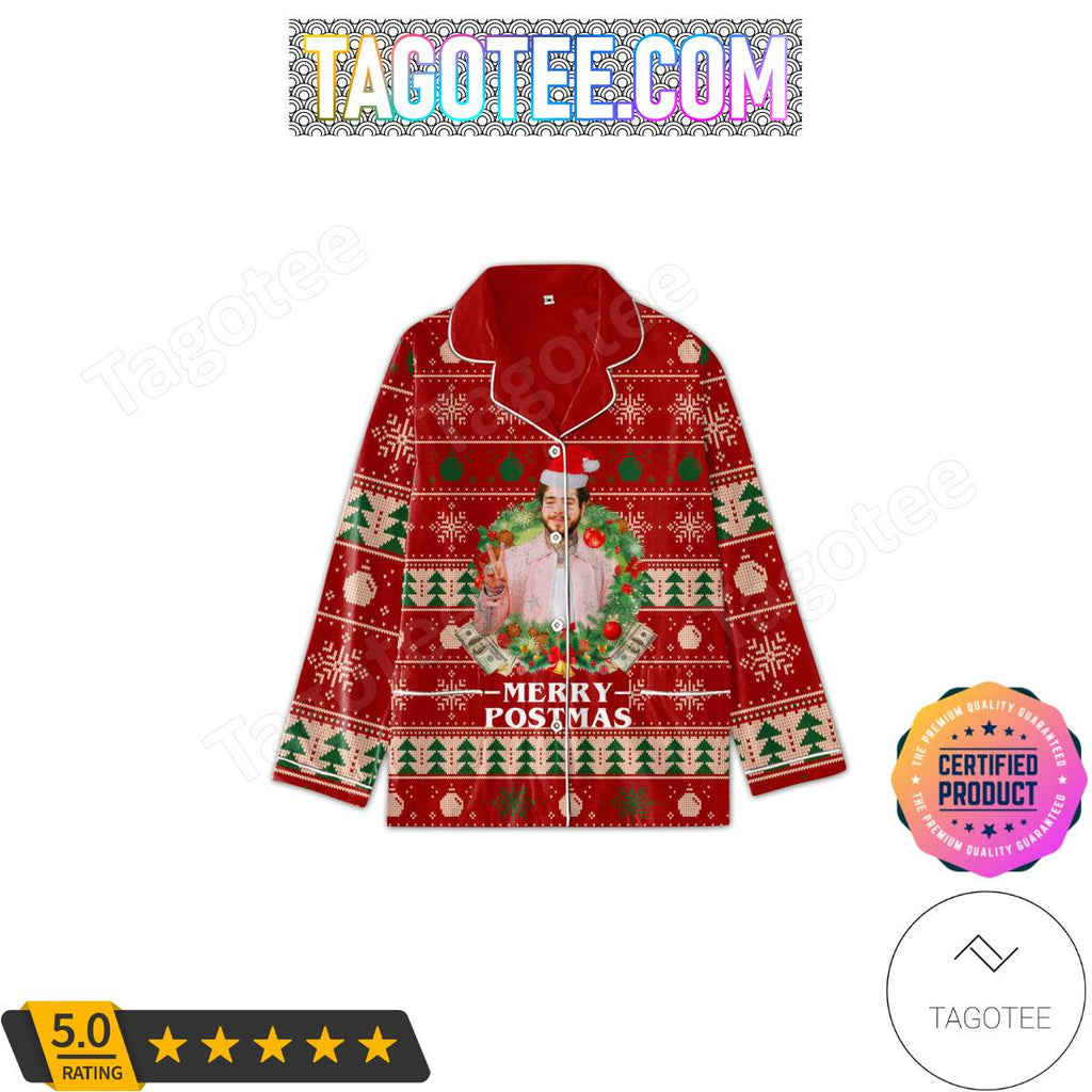 Post Malone Merry Postmas Christmas Pajamas Set PJ Shirt, Pant