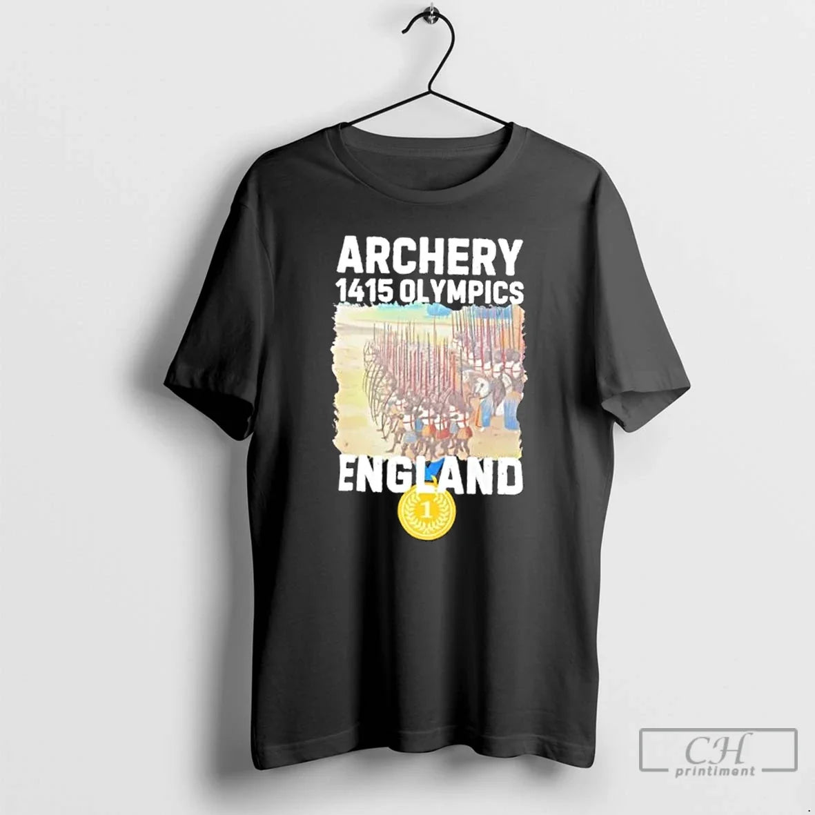 Premium Agincourt 1415 Olympics England Takes Gold In Archery T Shirts Unisex , , , Long Sleeve Tee