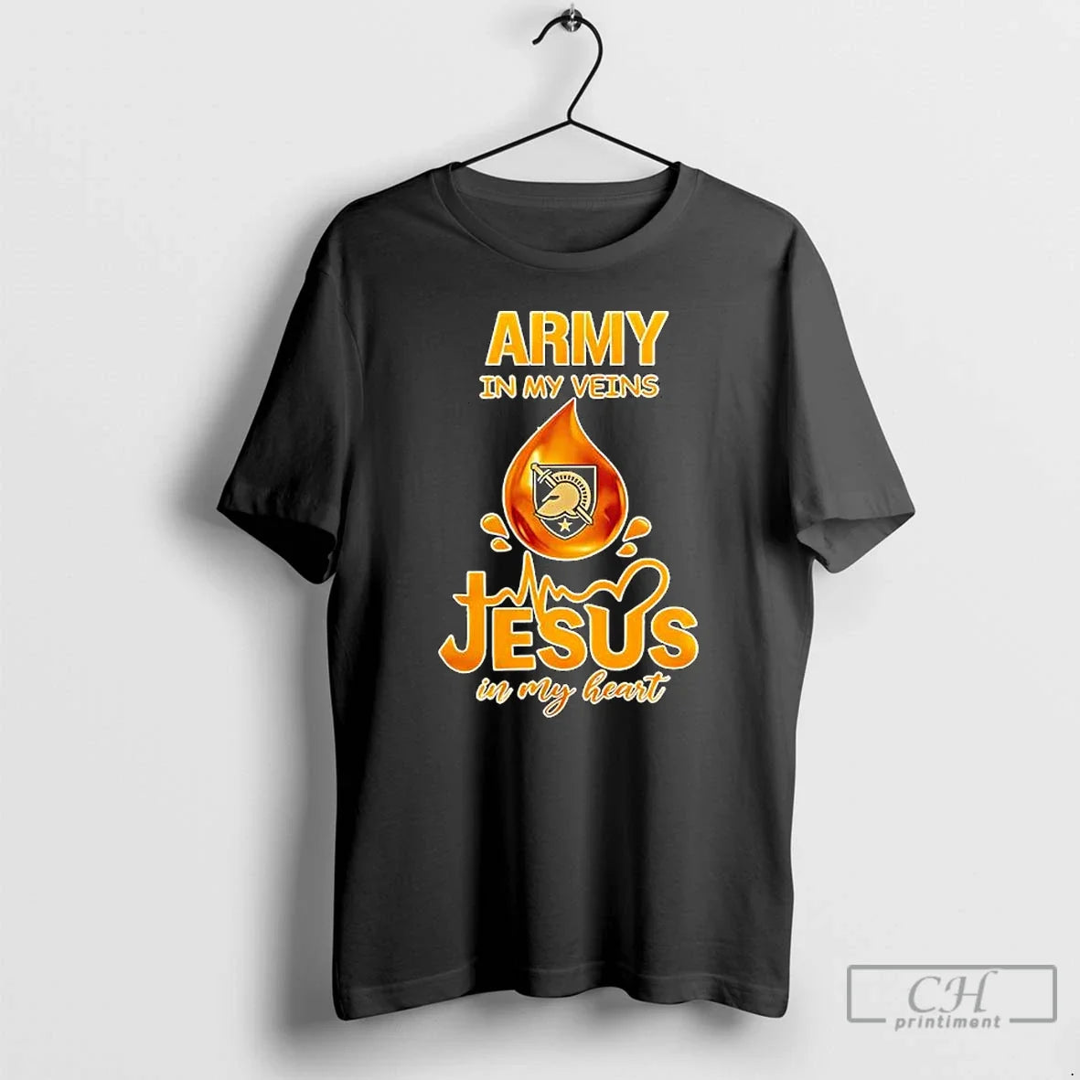 Army Black Knights My Veins Jesus My Heart T-Shirts