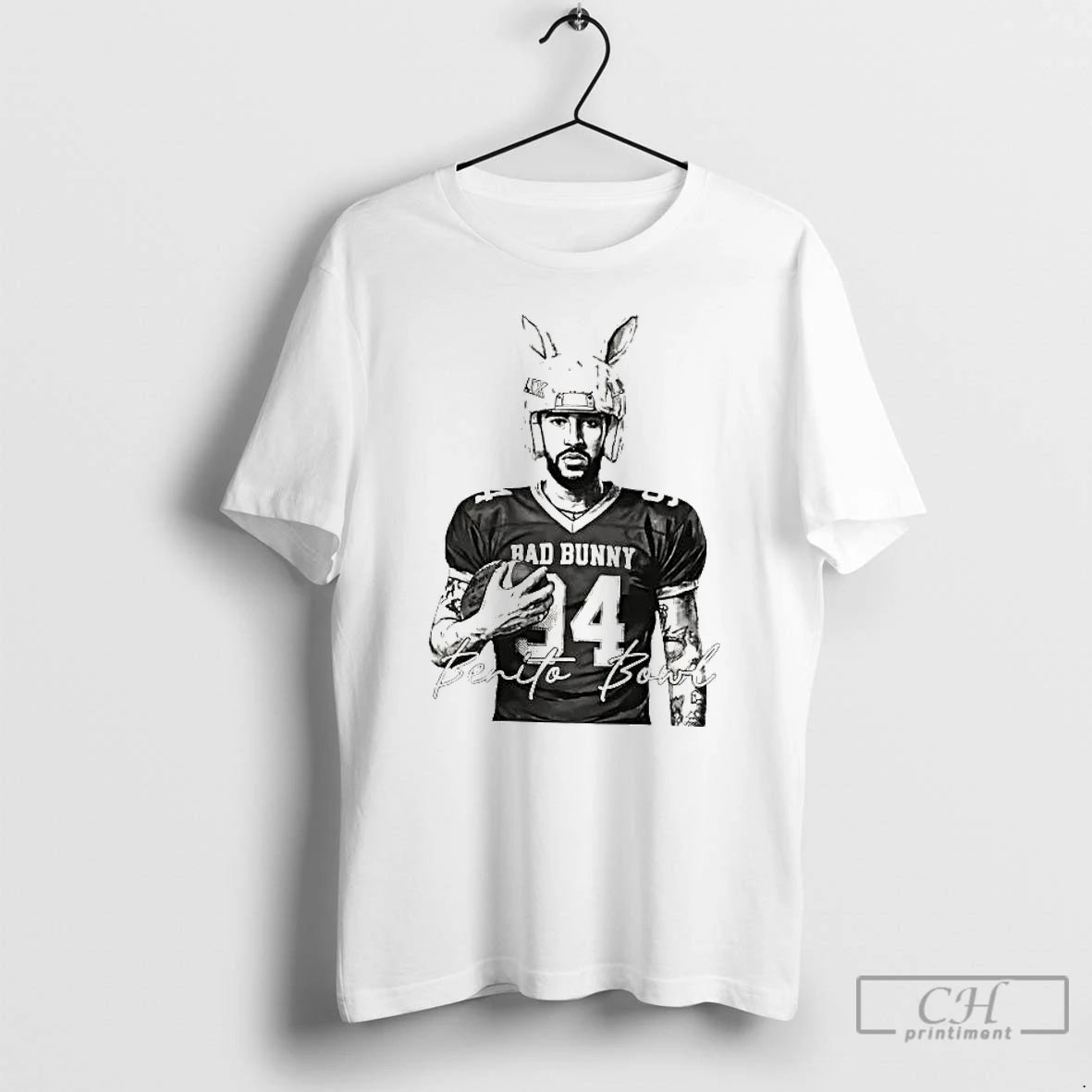 Premium Bad Bunny Benito Bowl Bunny Helmet Signature Tee