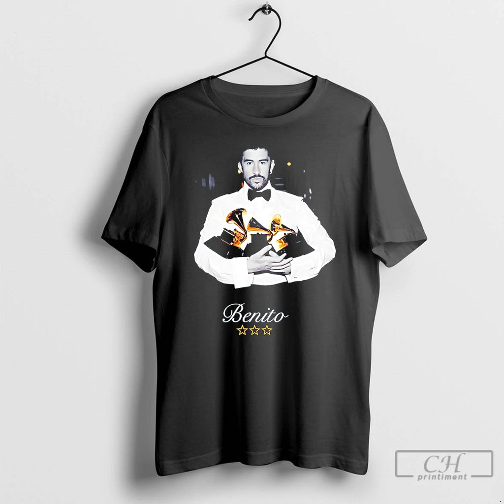 Premium Bad Bunny Grammys Benito Three Stars Vintage