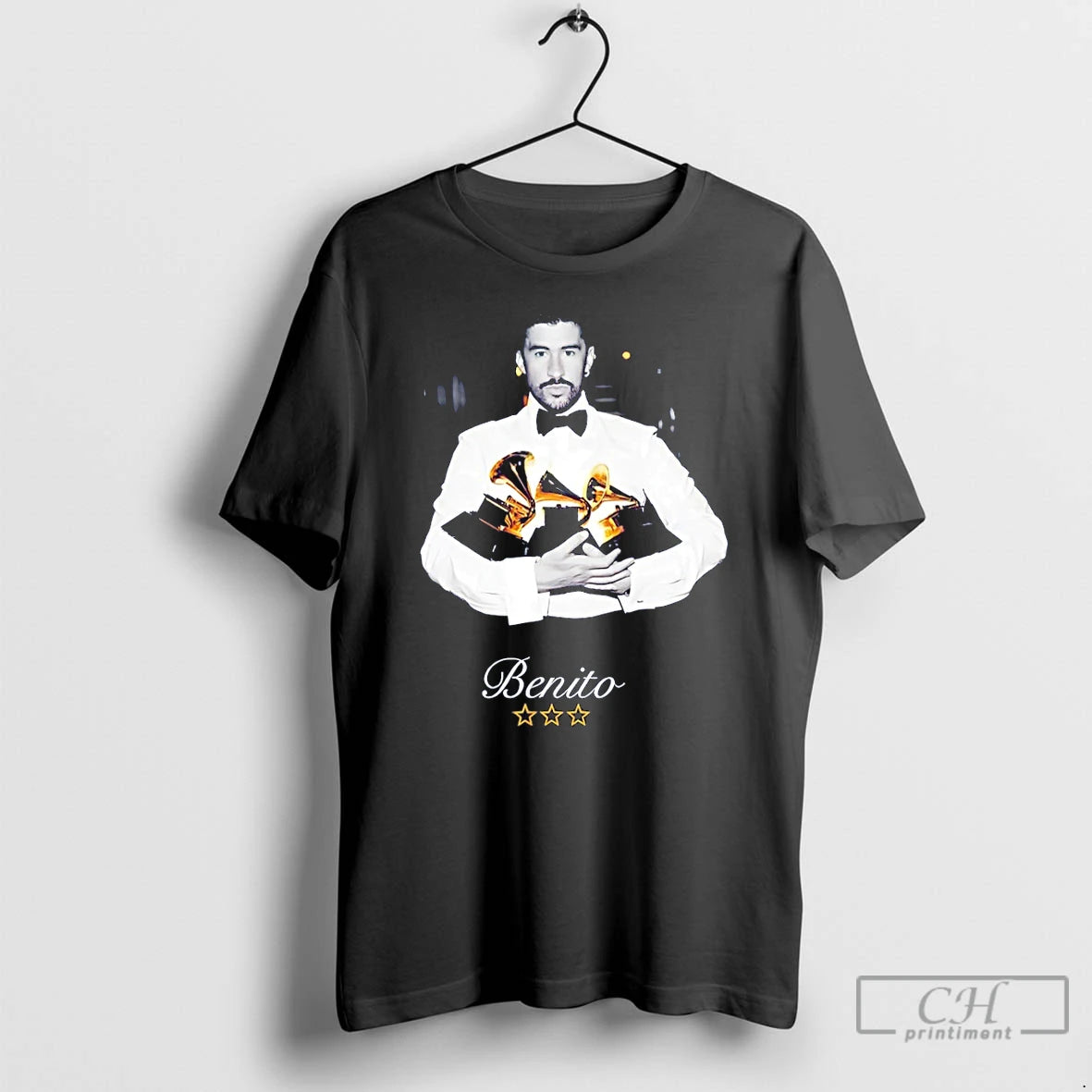 Premium Bad Bunny Grammys Benito Three Stars Vintage