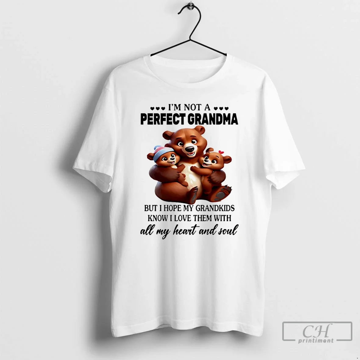 Premium Bear Im Not A Perfect Grandma But I Hope My Grandkids Know I Love Unisex , , , Long Sleeve Tee