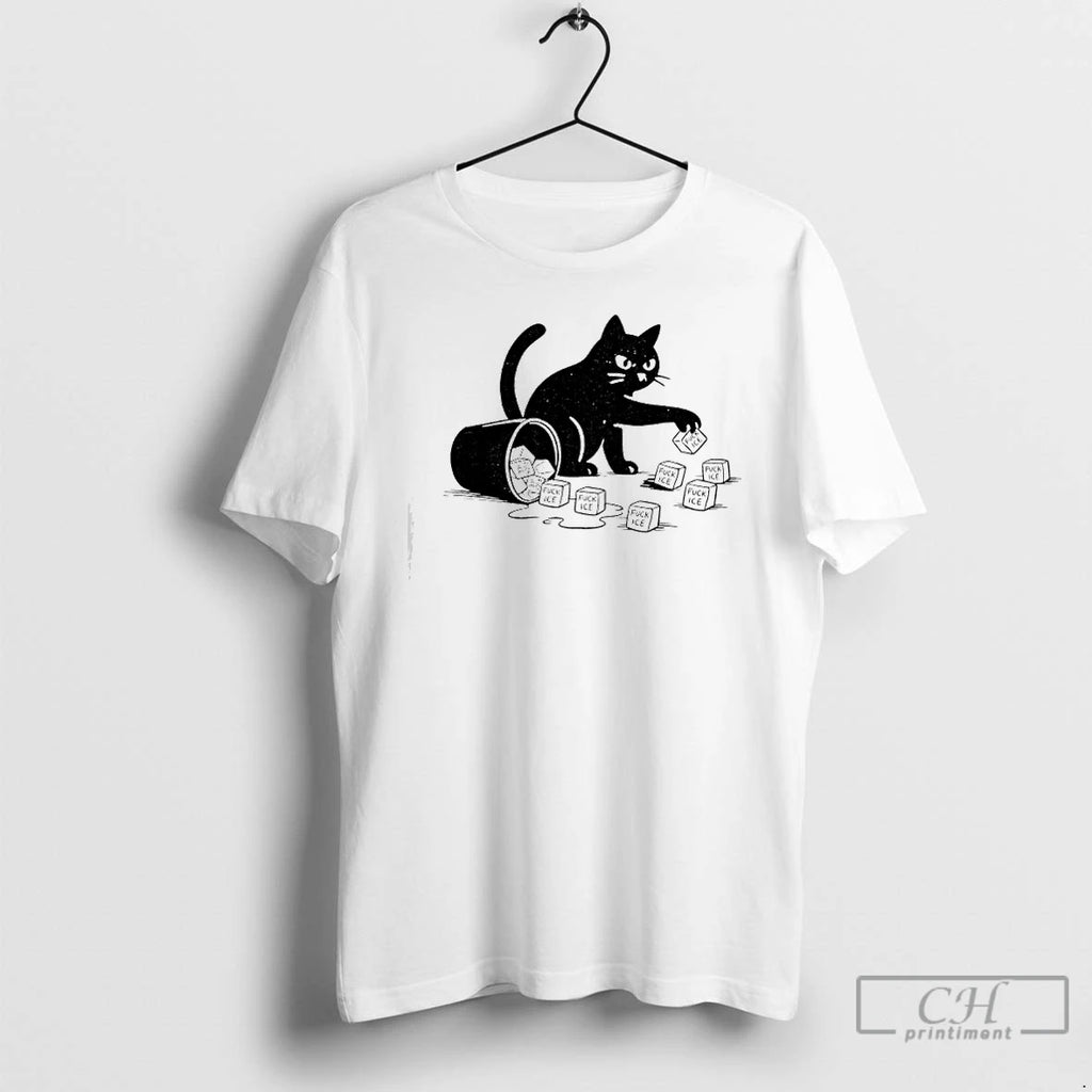 Premium Black Cat Fuck Ice Anti Trump