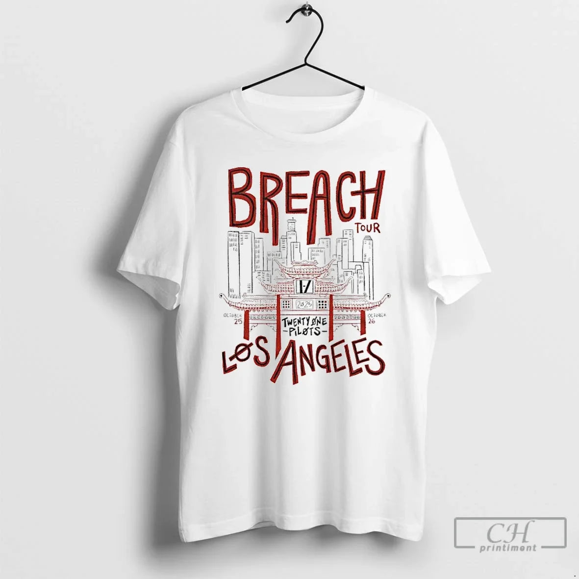 Premium Breach Tour Los Angeles Twenty One Pilots 2025 October 25th 26th T Shirts Unisex , , , Long Sleeve Tee