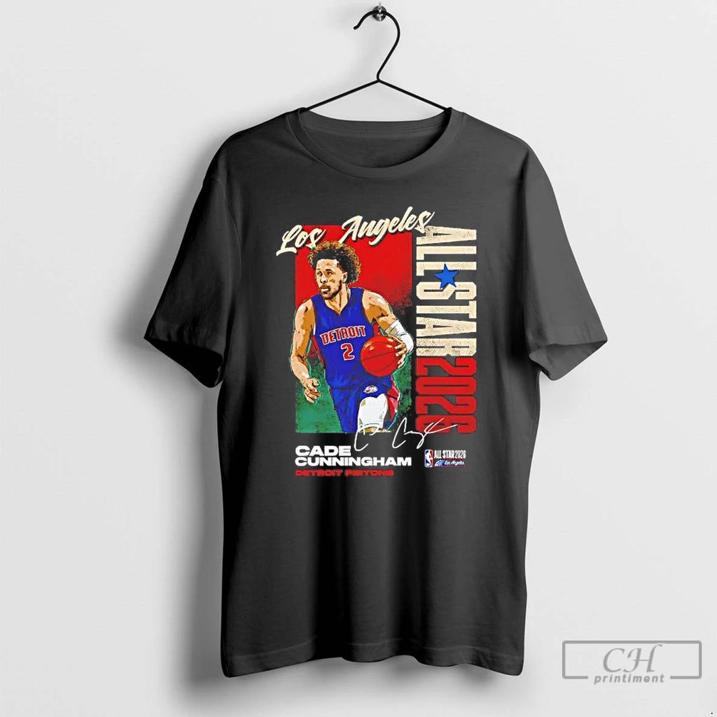 Premium Cade Cunningham 2026 Nba All Star Signature Detroit Pistons Tee