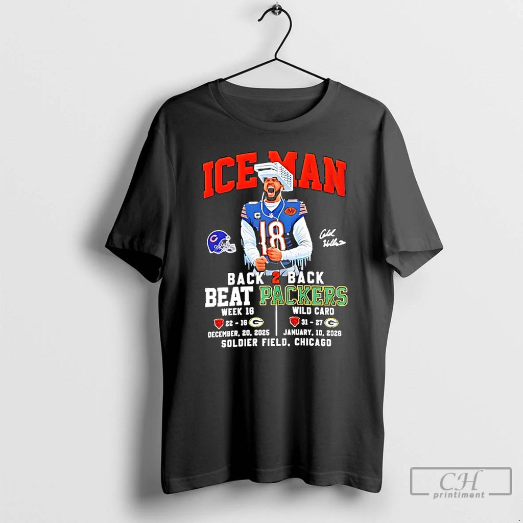 Premium Caleb Williams Iceman Back 2 Back Beat Green Bay Packers Soldier Field Chicago
