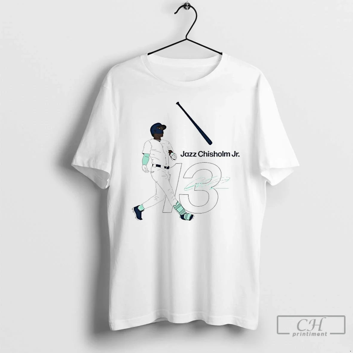 Premium Chisholm Jr 13 Jazz Bat Flip Jazz New York Baseball Signature T Shirts Unisex , , , Long Sleeve Tee