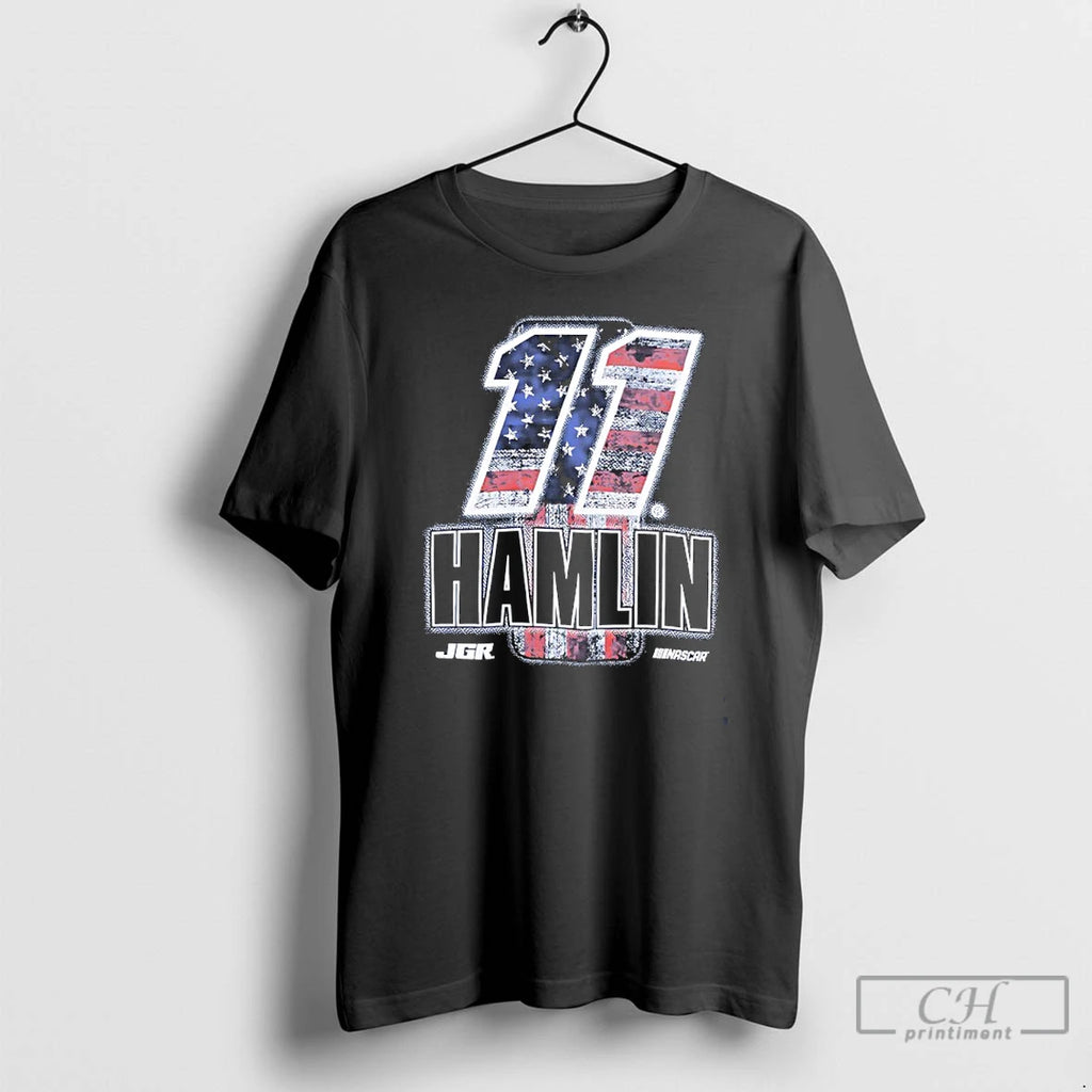 Premium Denny Hamlin 11 Patriotic Number American Flag Vintage