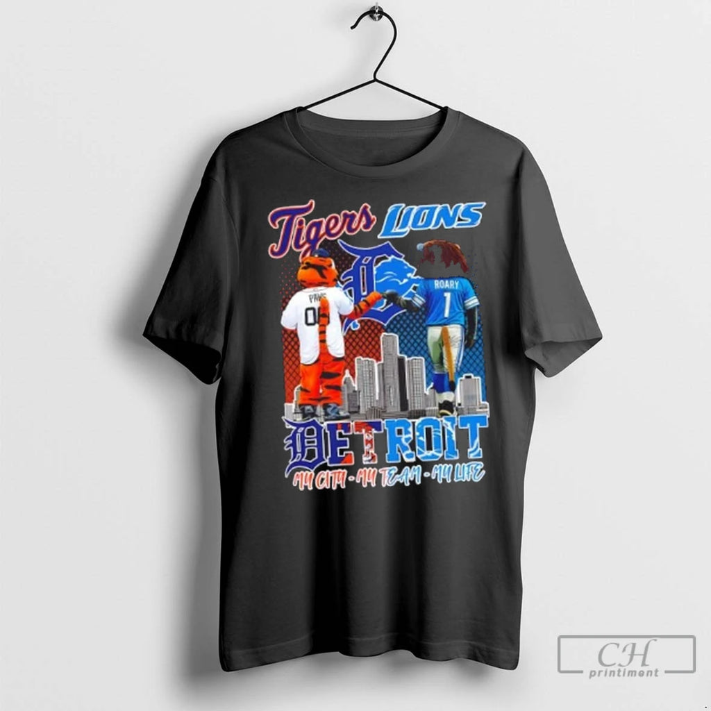 Premium Detroit Sports Tigers X Lions Mascots My City My Team My Life