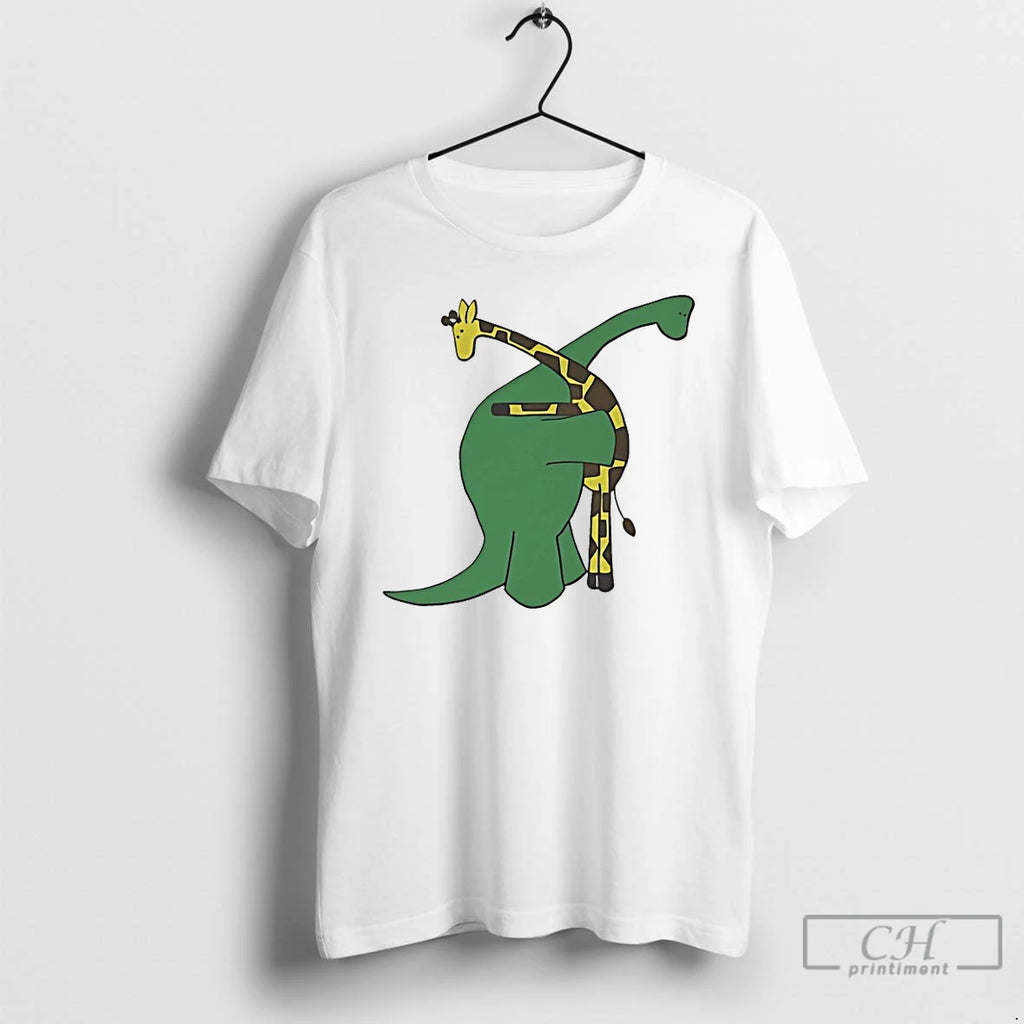 Premium Dinosaur Hugging A Giraffe