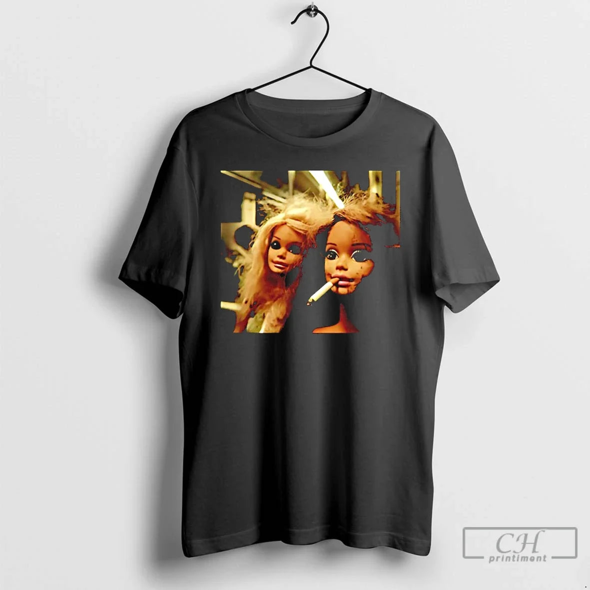 Distressed Doll Smoking T-Shirts