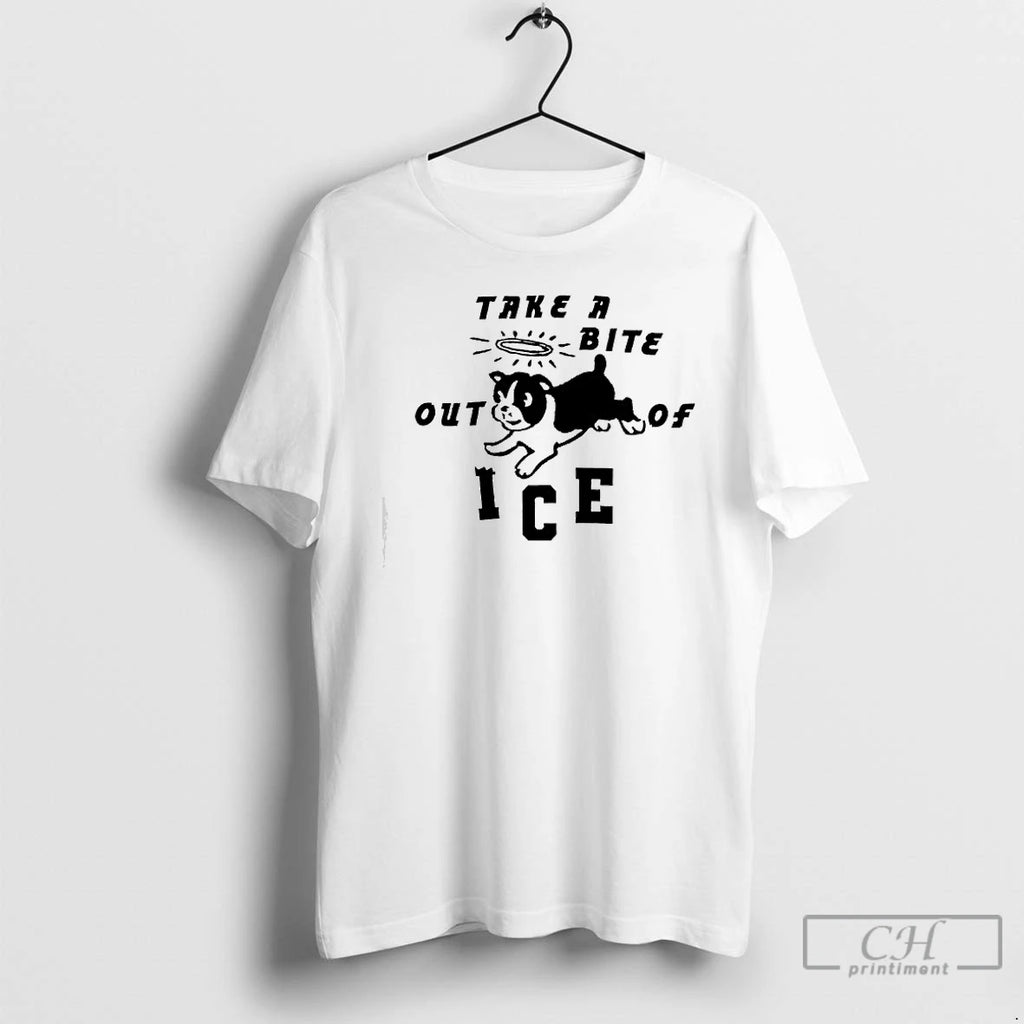 Premium Dog Take A Bite Out Of Ice