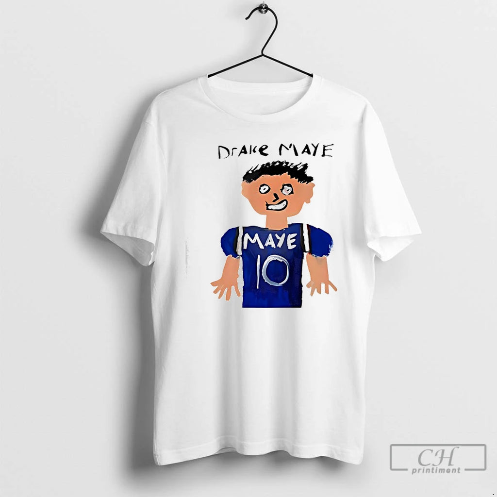 Premium Drake Maye Painting White