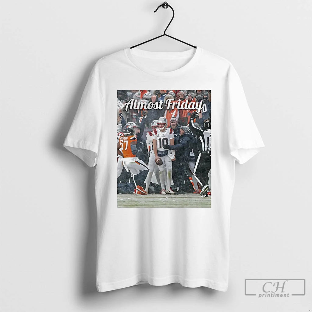 Premium Drake Maye Snow Patriots Almost Friday Photo