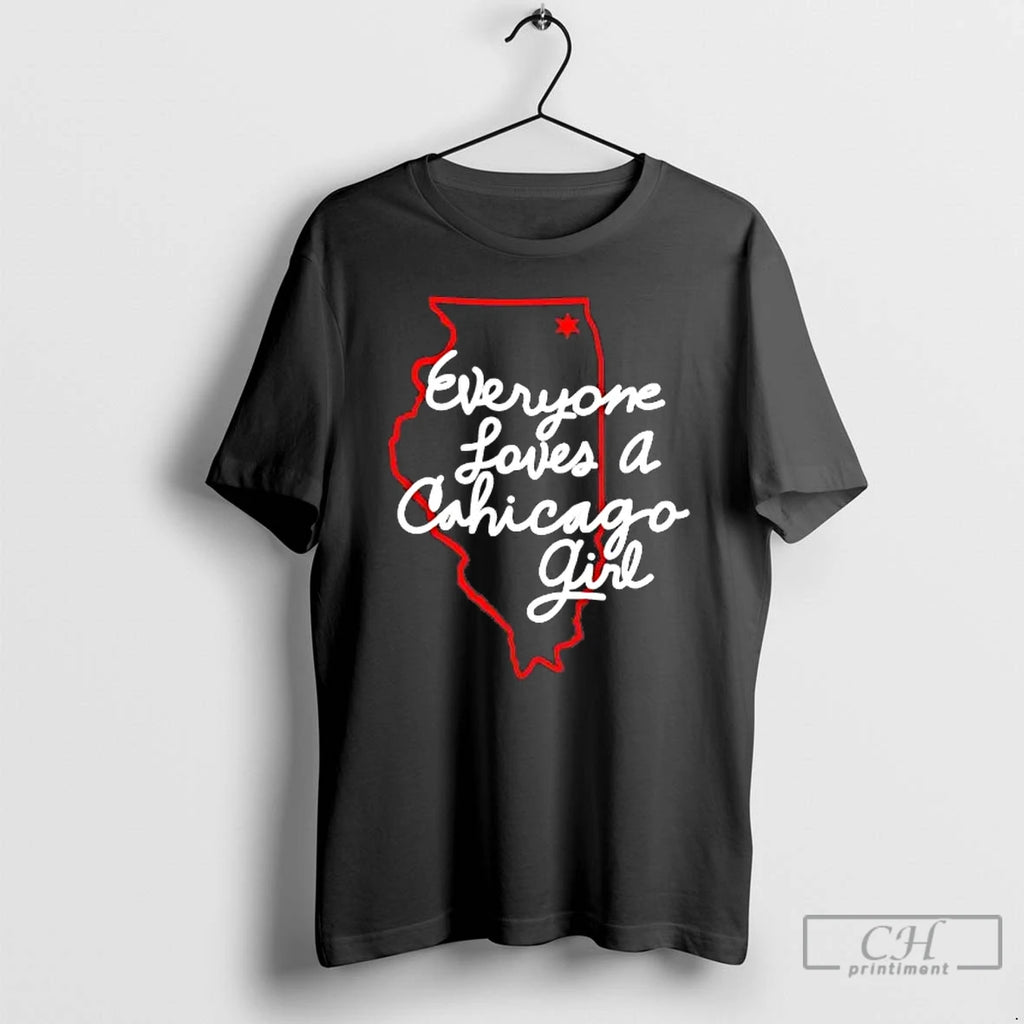 Premium Everyone Loves A Chicago Girl Illinois Map