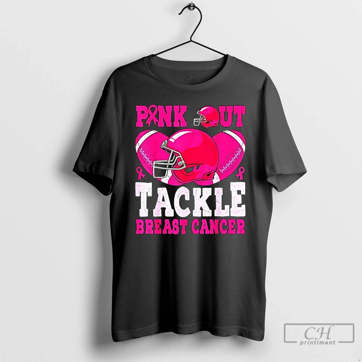 Premium Football Pink Out Tackle Breast Cancer T Shirts Unisex , , , Long Sleeve Tee