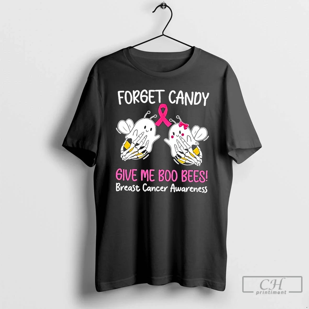 Premium Forget Candy Give Me Boo Bees Breast Cancer Awareness T Shirts Unisex , , , Long Sleeve Tee