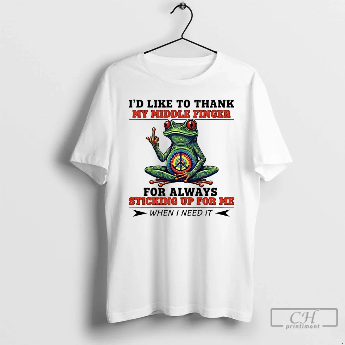 Premium Frog Id Like To Thank My Middle Finger For Always Sticking Up For Me Unisex , , , Long Sleeve Tee
