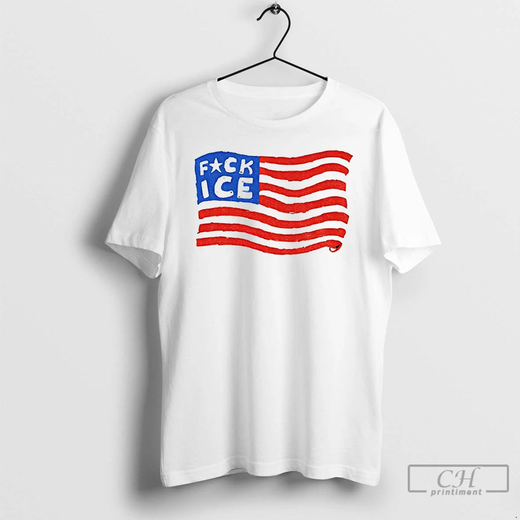 Premium Fuck Ice American Flag