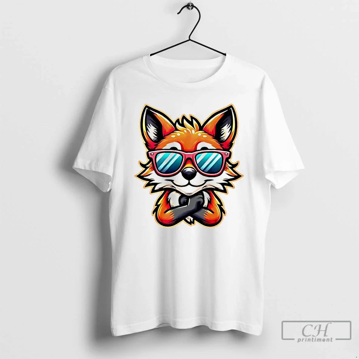 Funky Fox Illustration Cartoon T-Shirts