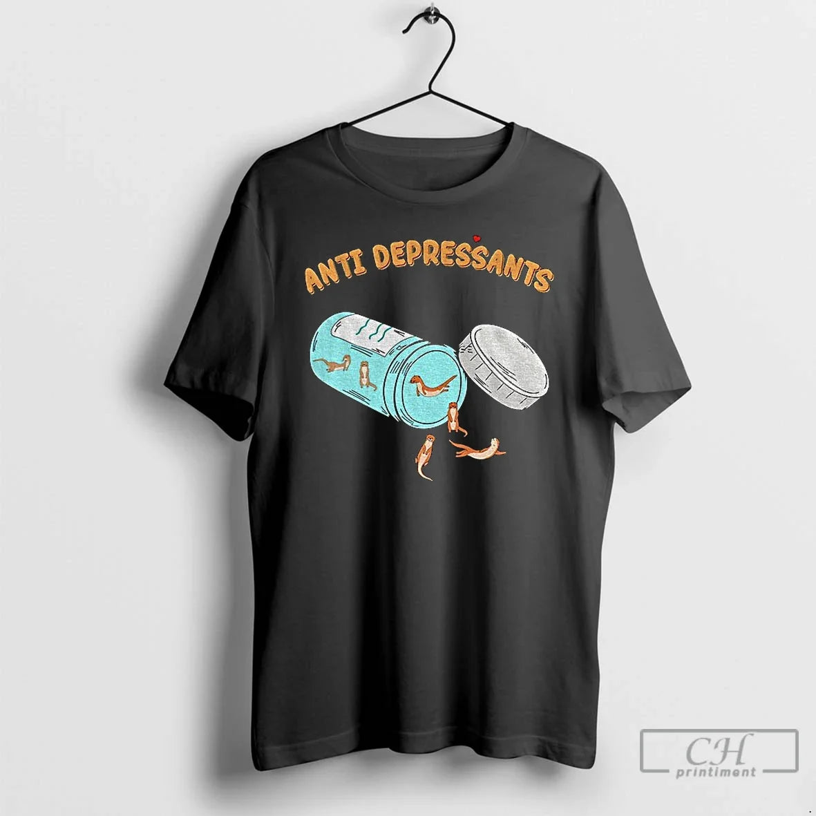 Premium Funny Otter Anti Depressants T Shirts Unisex , , , Long Sleeve Tee