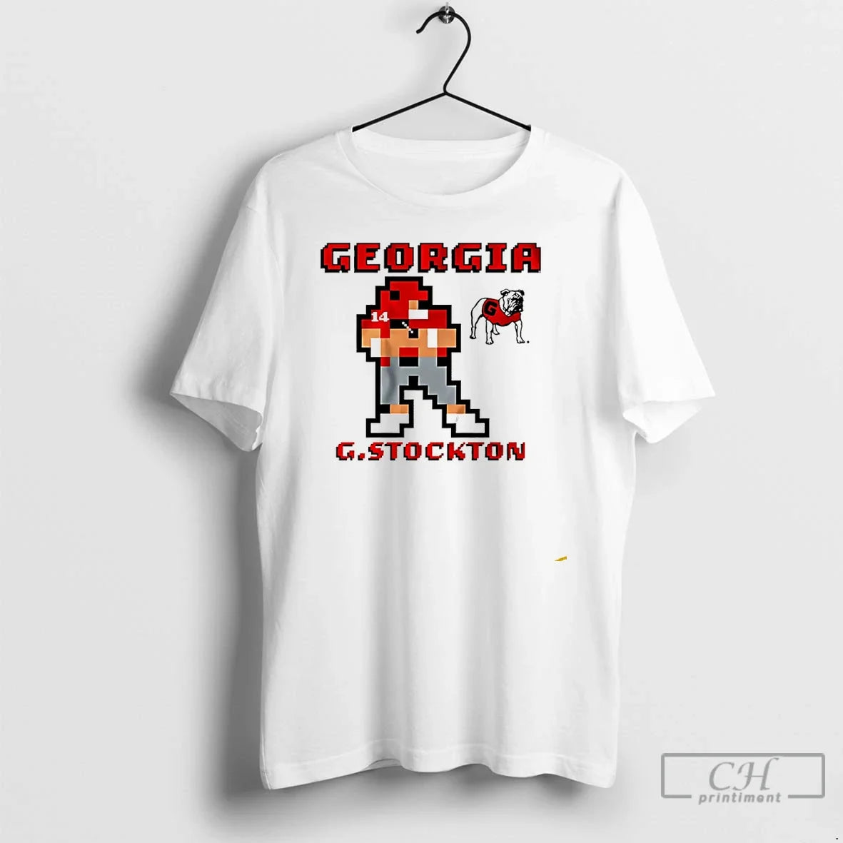 Premium Georgia Bulldogs Football Gunner Stockton Pixel T Shirts Unisex , , , Long Sleeve Tee