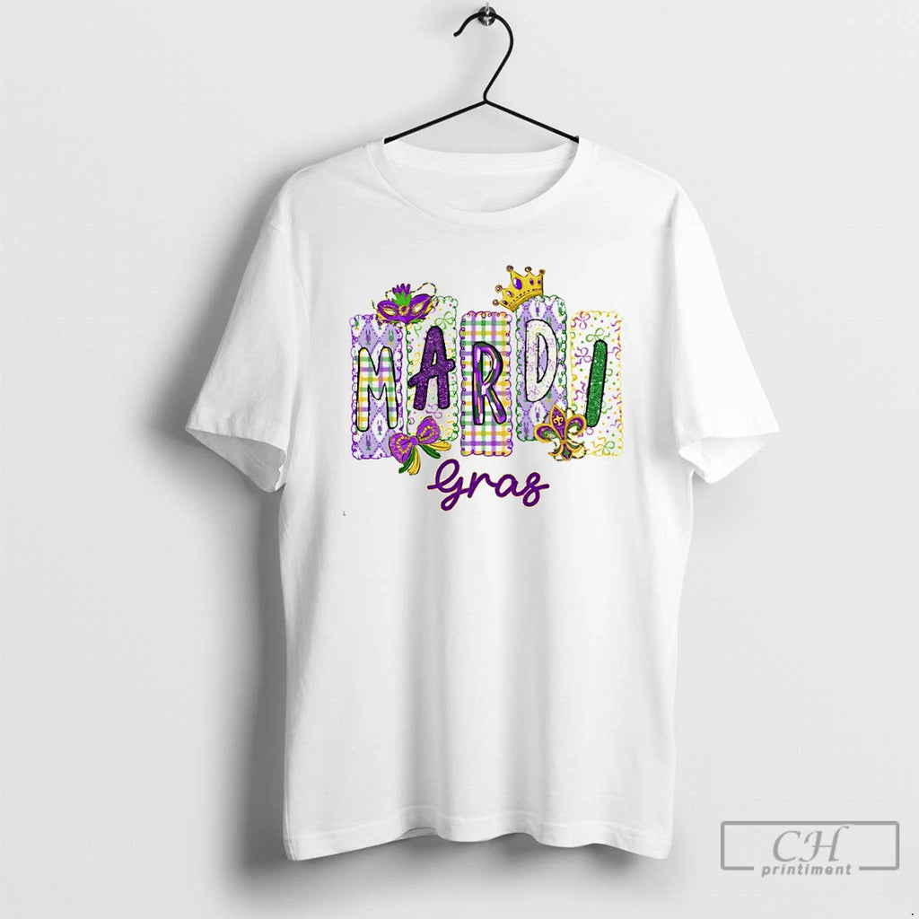 Premium Glitter Mardi Gras Doodles Coquette