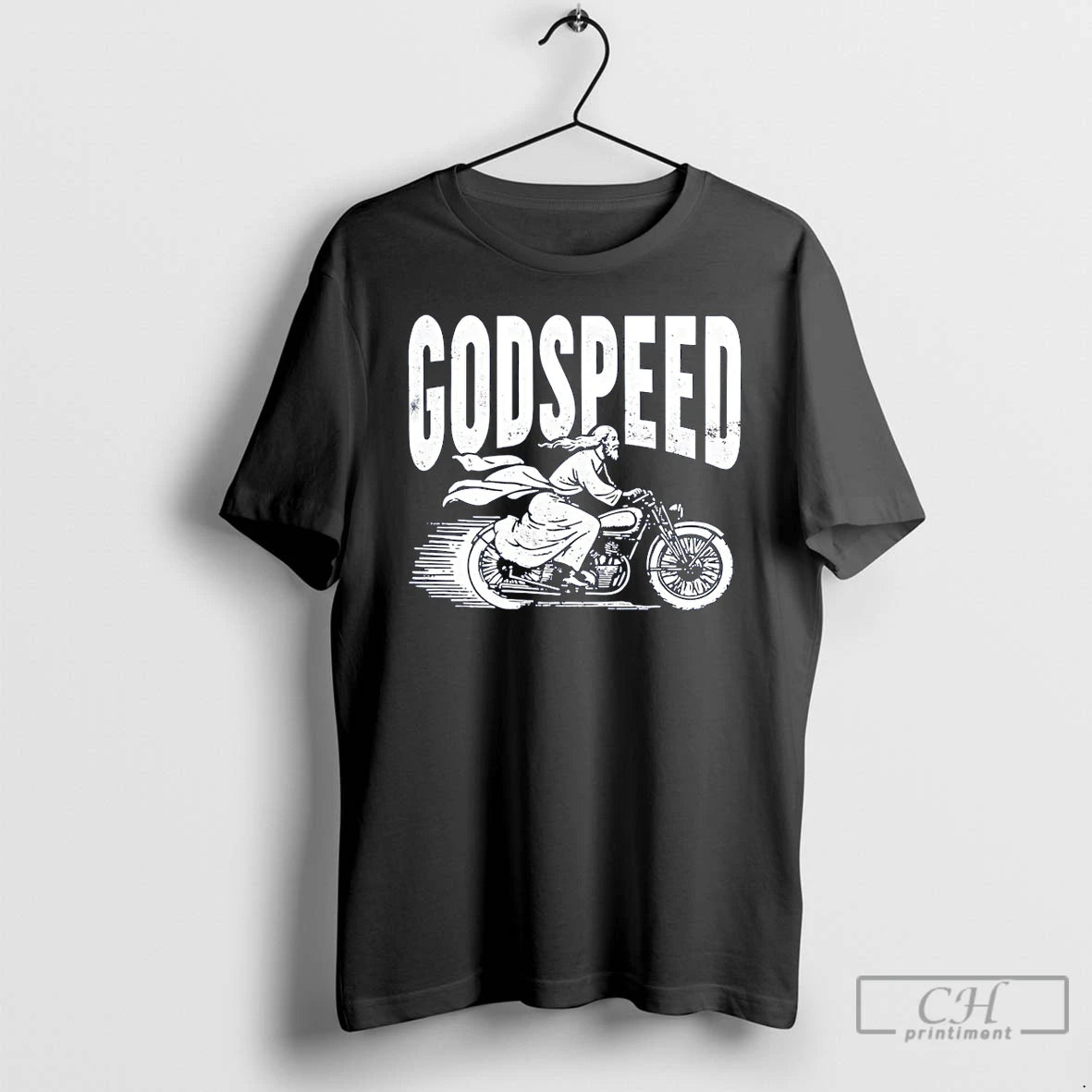Premium Godspeed Jesus On A Motorcycle Christian Vintage