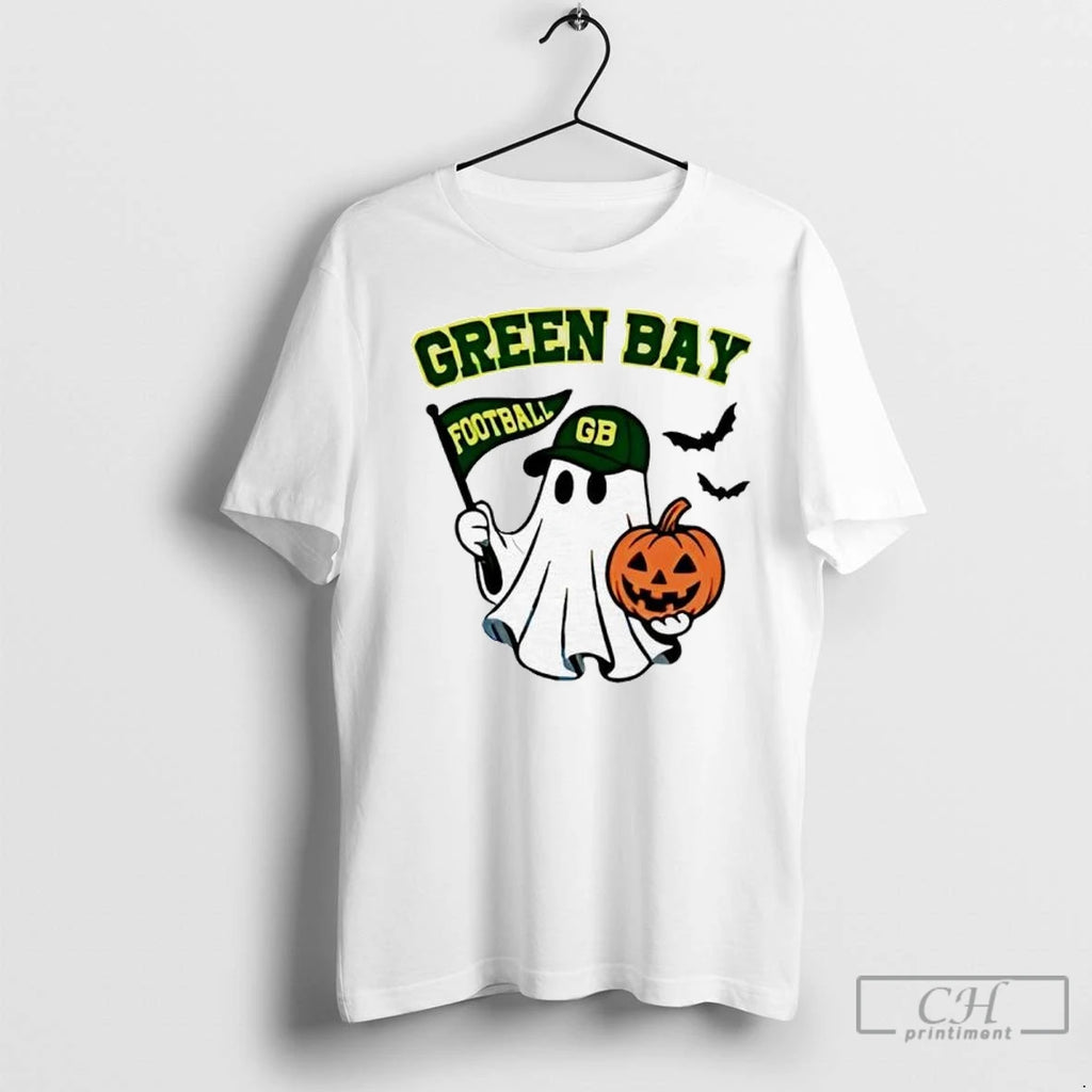 Premium Halloween Ghost Green Bay Packers Football Flag Pumpkin