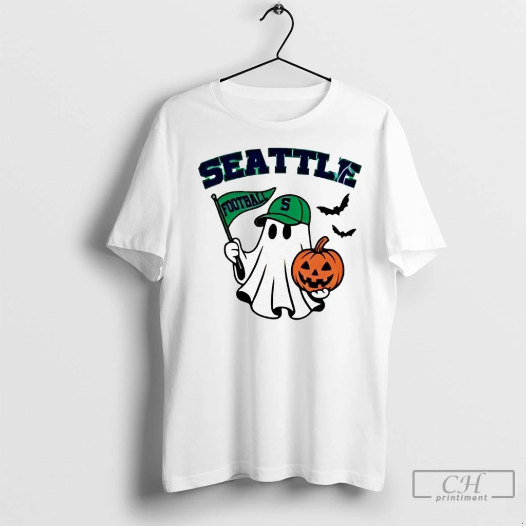 Premium Halloween Ghost Seattle Mariners Football Flag Pumpkin