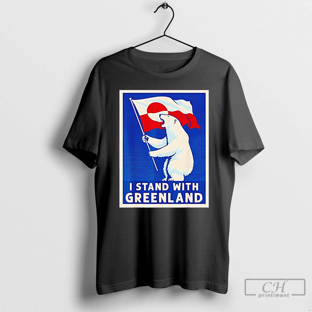 Premium I Stand With Greenland Flag Polar Bear