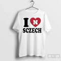 Premium I Love Allie Sczech Nebraska Volleyball Heart T Shirts Unisex , , , Long Sleeve Tee