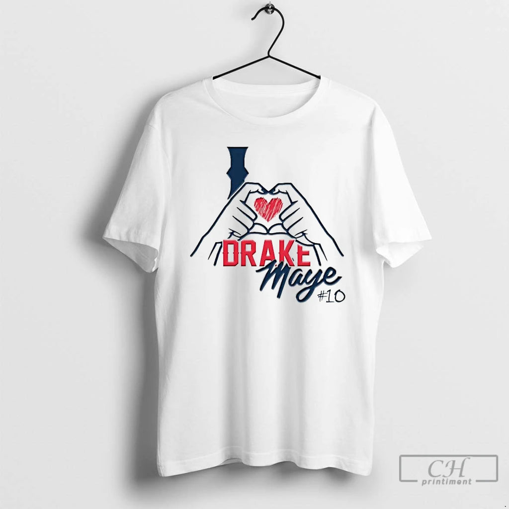 Premium I Love Drake Maye 10 Heart Patriots