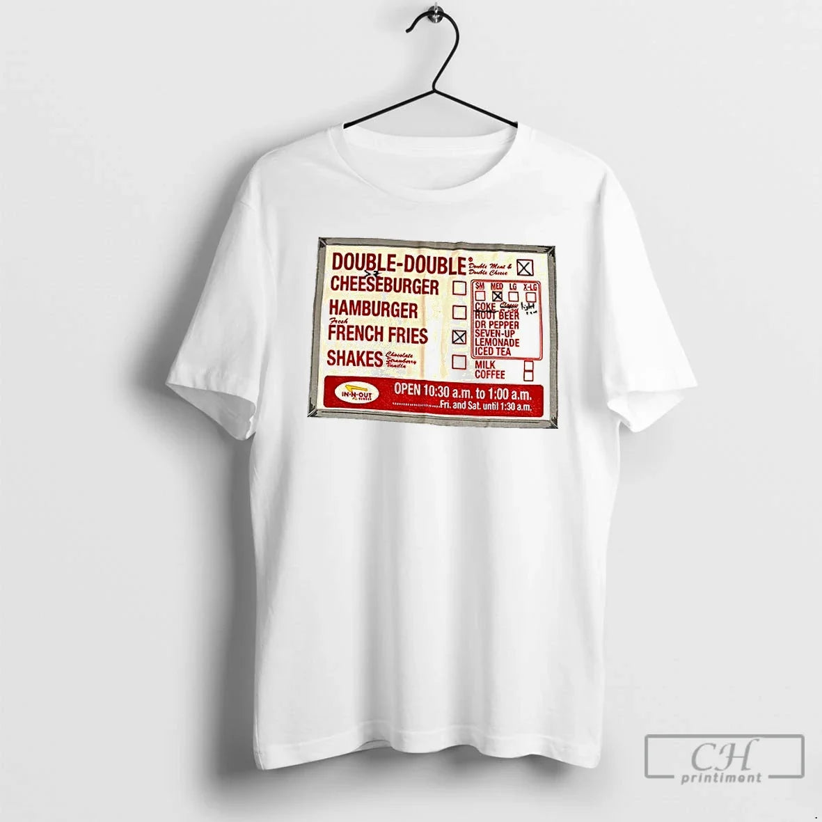Premium In N Out Burger Double Double Cheeseburger Hamburger French Fries Shakes T Shirts Unisex , , , Long Sleeve Tee