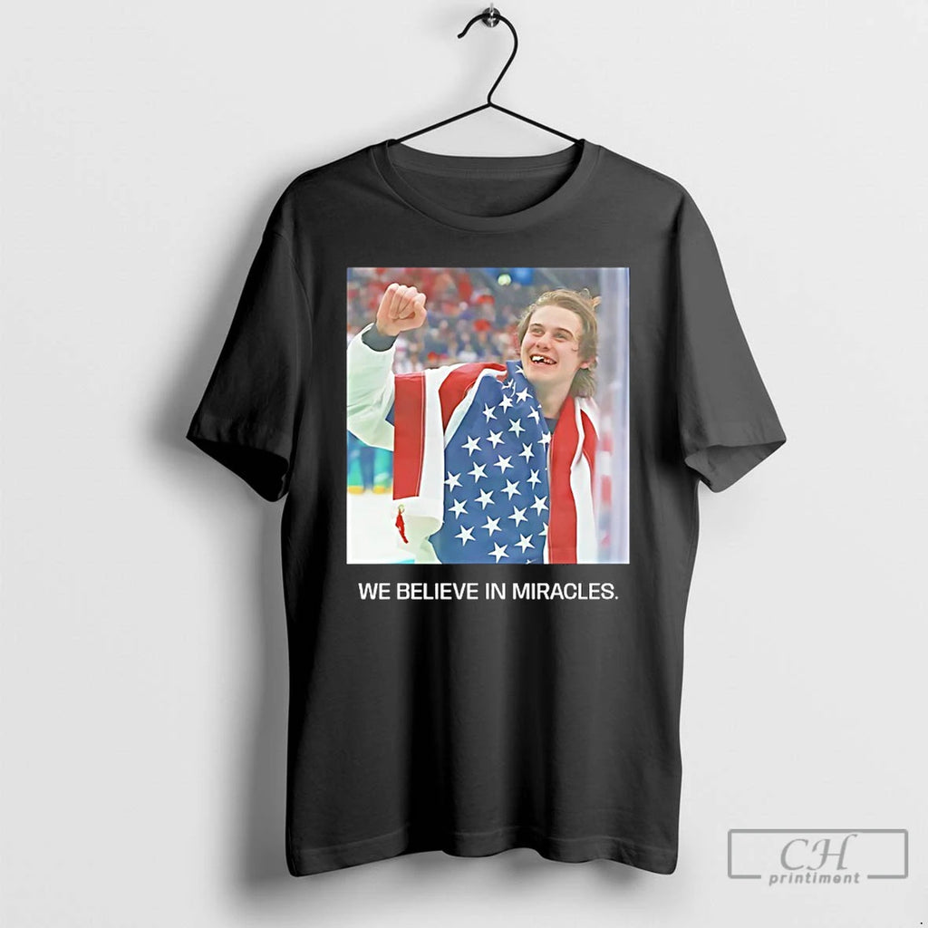 Premium Jack Hughes Usa Hockey We Believe In Miracles