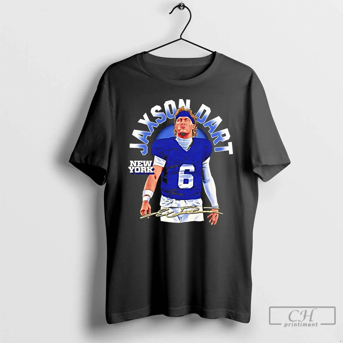 Premium Jaxson Dart New York Giants Football Player Signature T Shirts Unisex , , , Long Sleeve Tee