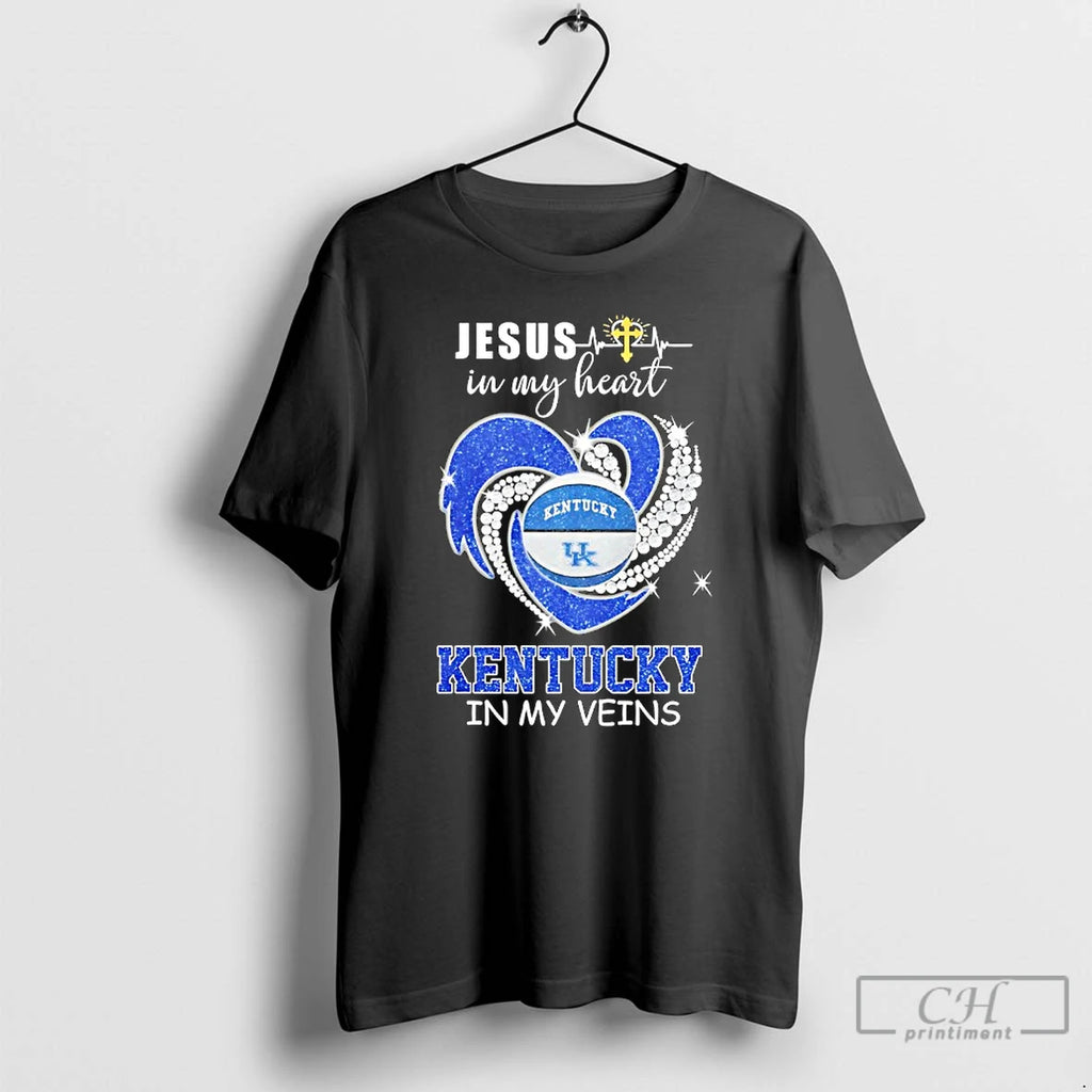 Premium Jesus In My Heart Kentucky Wildcats In My Veins Logo Team T Shirts Sweater