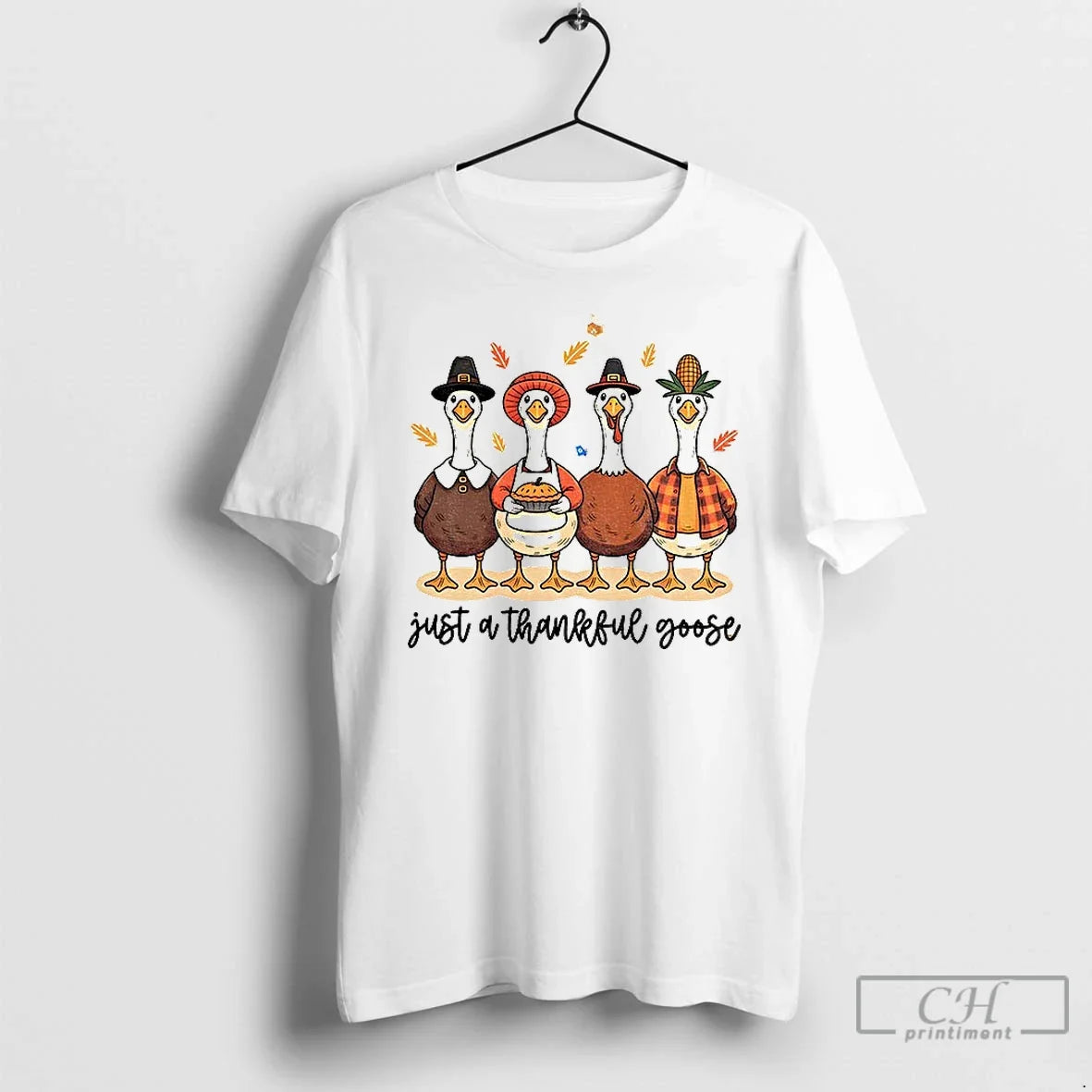 Premium Just A Thankful Goose Friendsgiving Thanksgiving T Shirts Unisex , , , Long Sleeve Tee