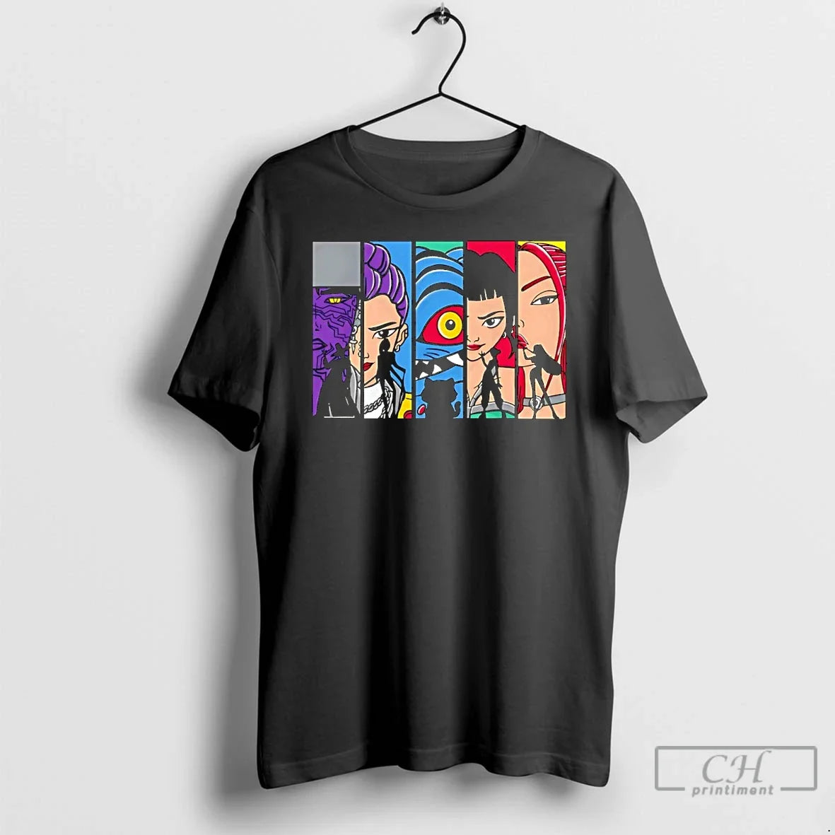 Premium Kpop Demon Hunters Characters T Shirts Unisex , , , Long Sleeve Tee