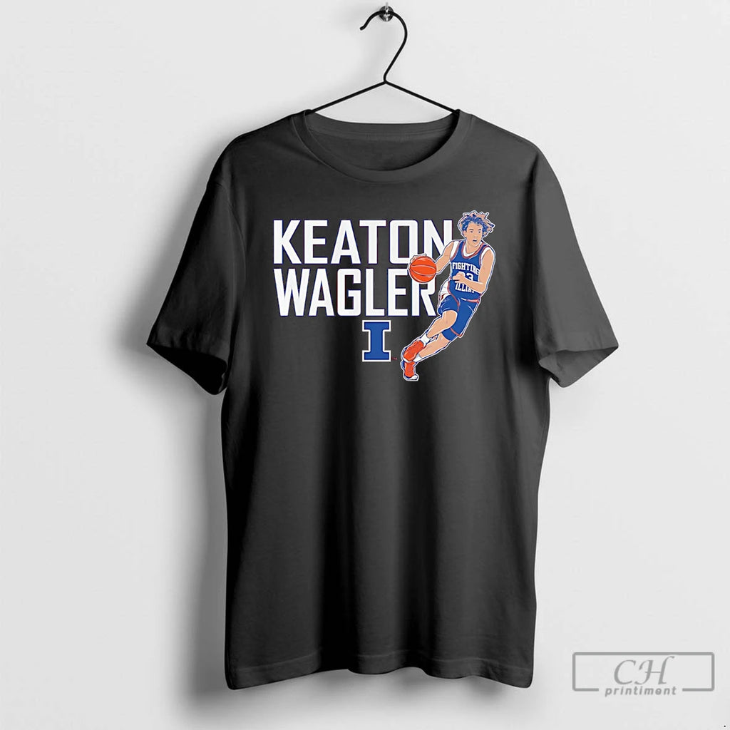 Premium Keaton Wagler Illinois Basketball Name Pose