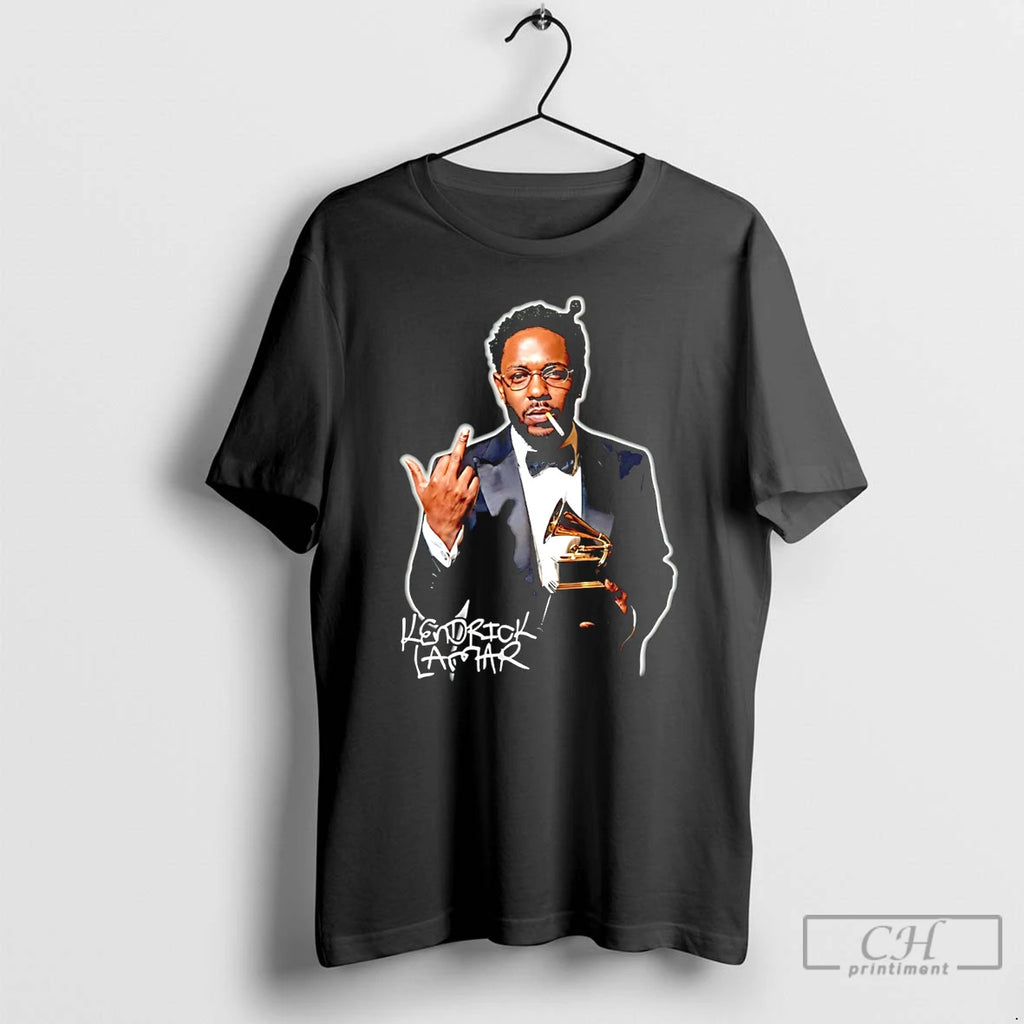 Premium Kendrick Lamar 2026 Grammy Smoking Middle Finger Signature