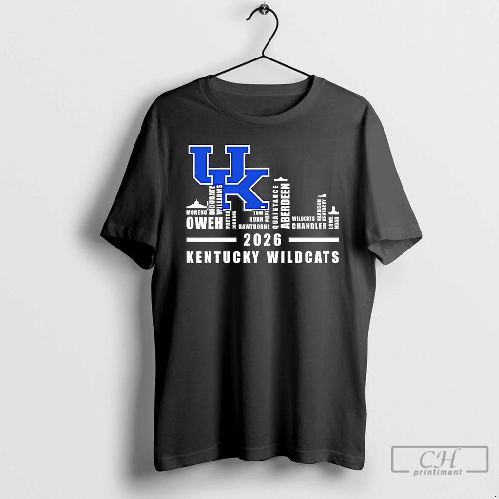 Premium Kentucky Wildcats 2026 Players Names City Skyline Tee