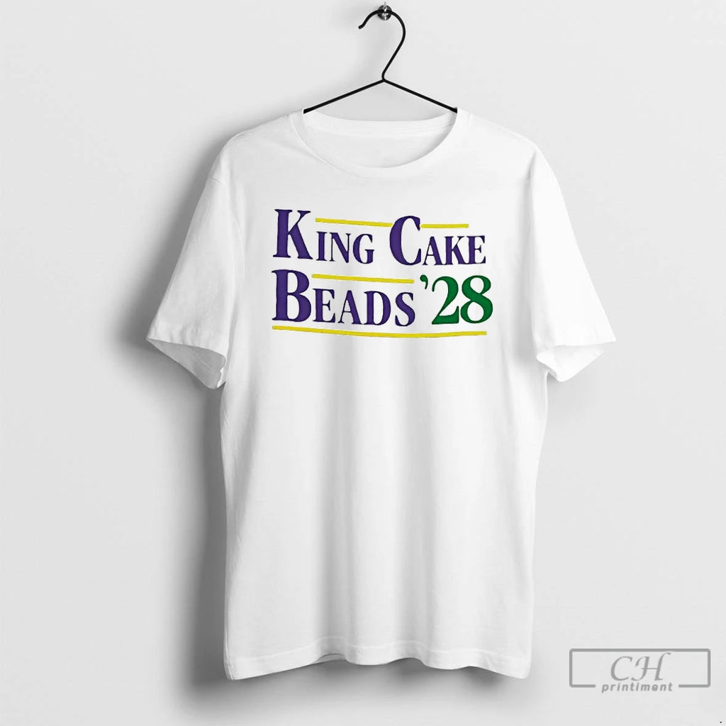 Premium King Cake And Beads 2028 Election Tee