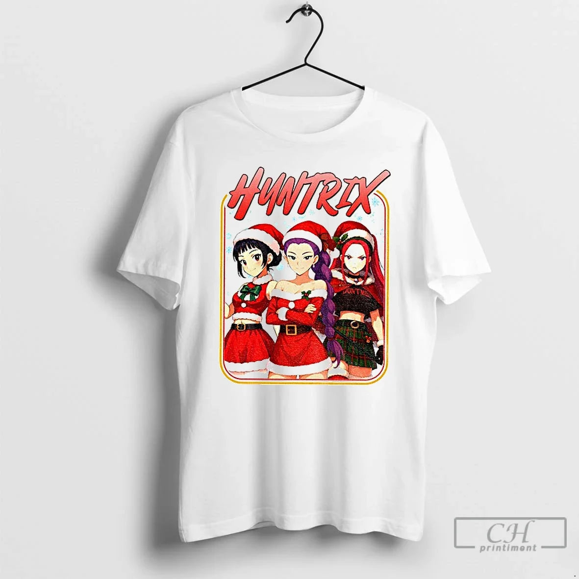 Premium Kpop Demon Hunter Saja Girls Christmas Huntrix 2025 T Shirts Unisex , , , Long Sleeve Tee