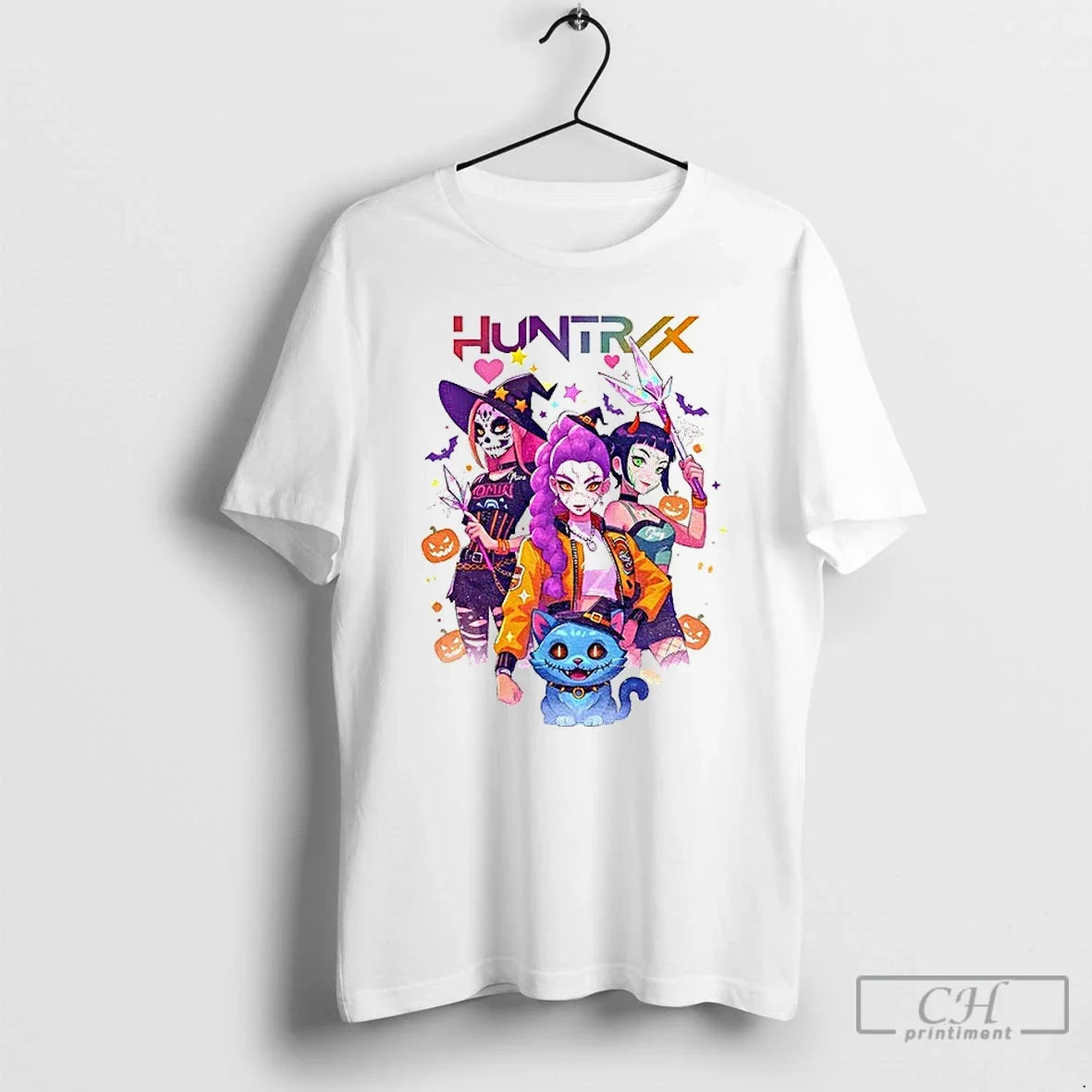 Premium Kpop Demon Hunters Derpy Tiger Kpop Huntrix Halloween 2025 T Shirts Unisex , , , Long Sleeve Tee